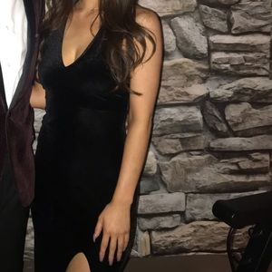 Dillard’s black velvet gown